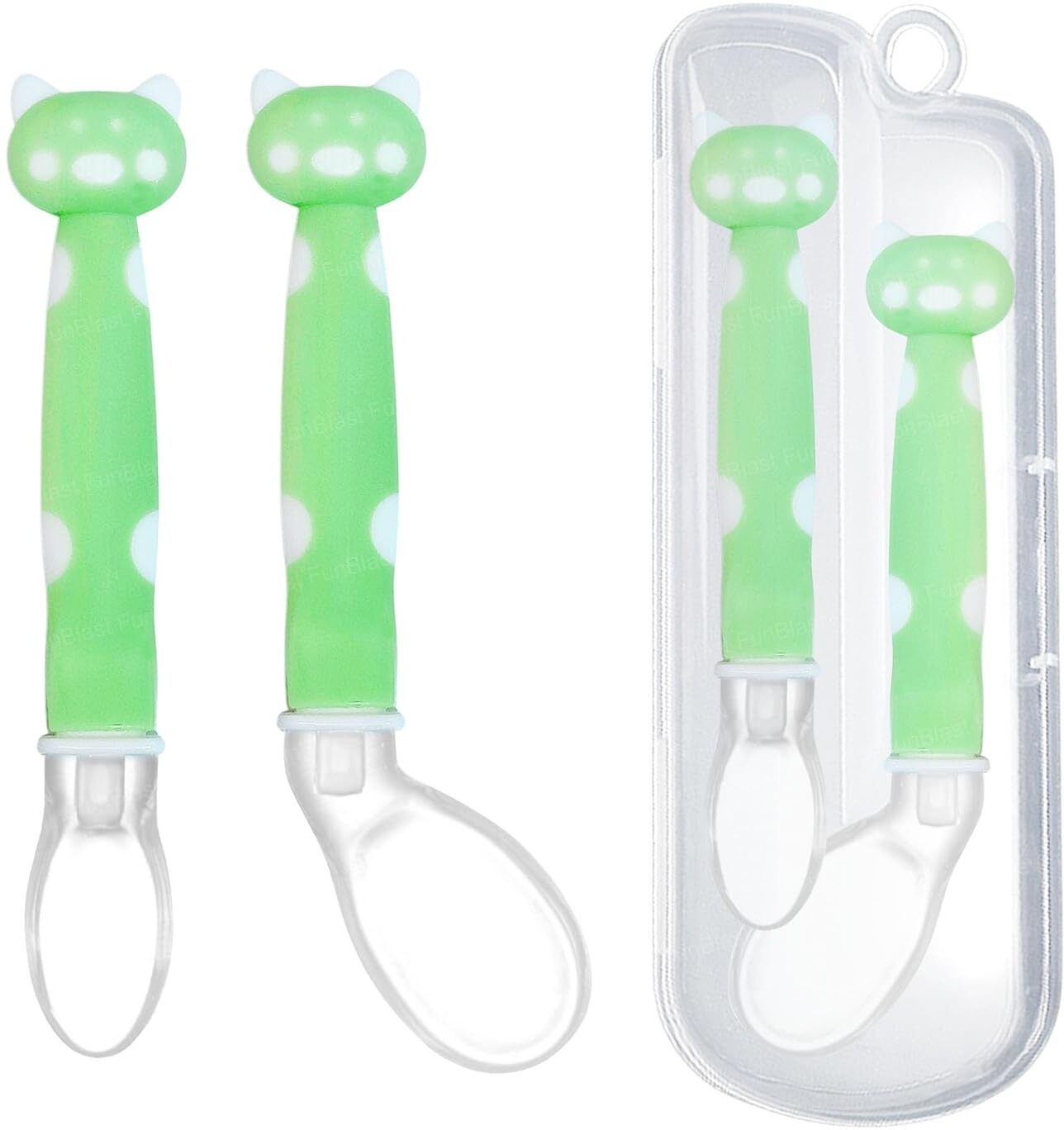 funblast Cat Shape Spoons Set for Baby Feeding 6 to 12 Months, 2 Pcs - Silicone, Plastic-picture-22
