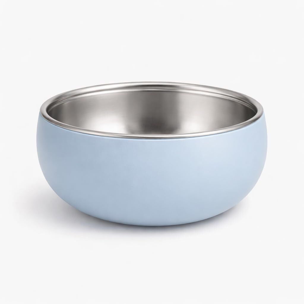 popqeen Stainless Steel Baby Feeding Bowl with Silicone Grip BPA Free Blue - Silicone, Stainless Steel-picture-46
