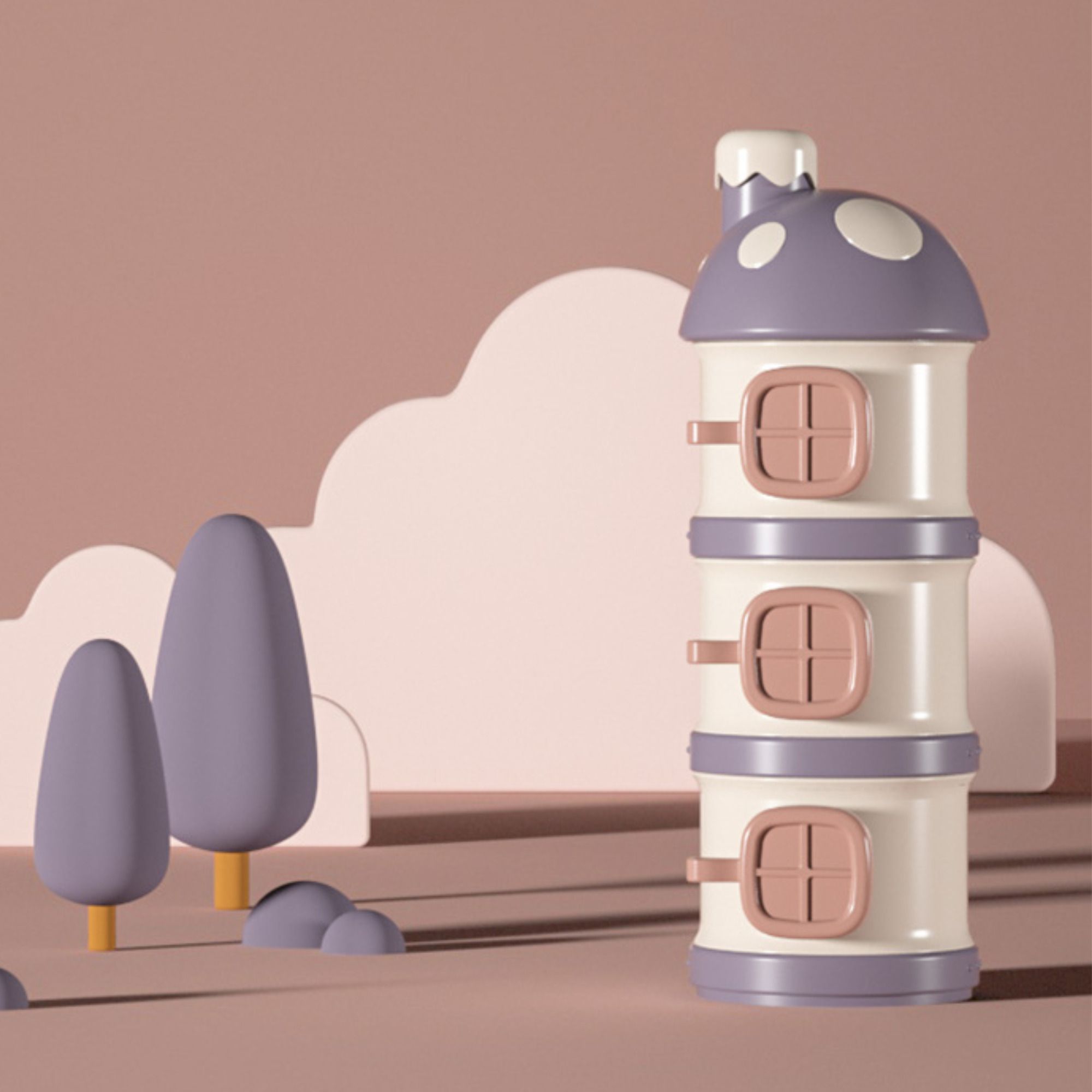 Portable Baby Formula & Snack Container Travel Friendly, Leak-Proof - Plastic