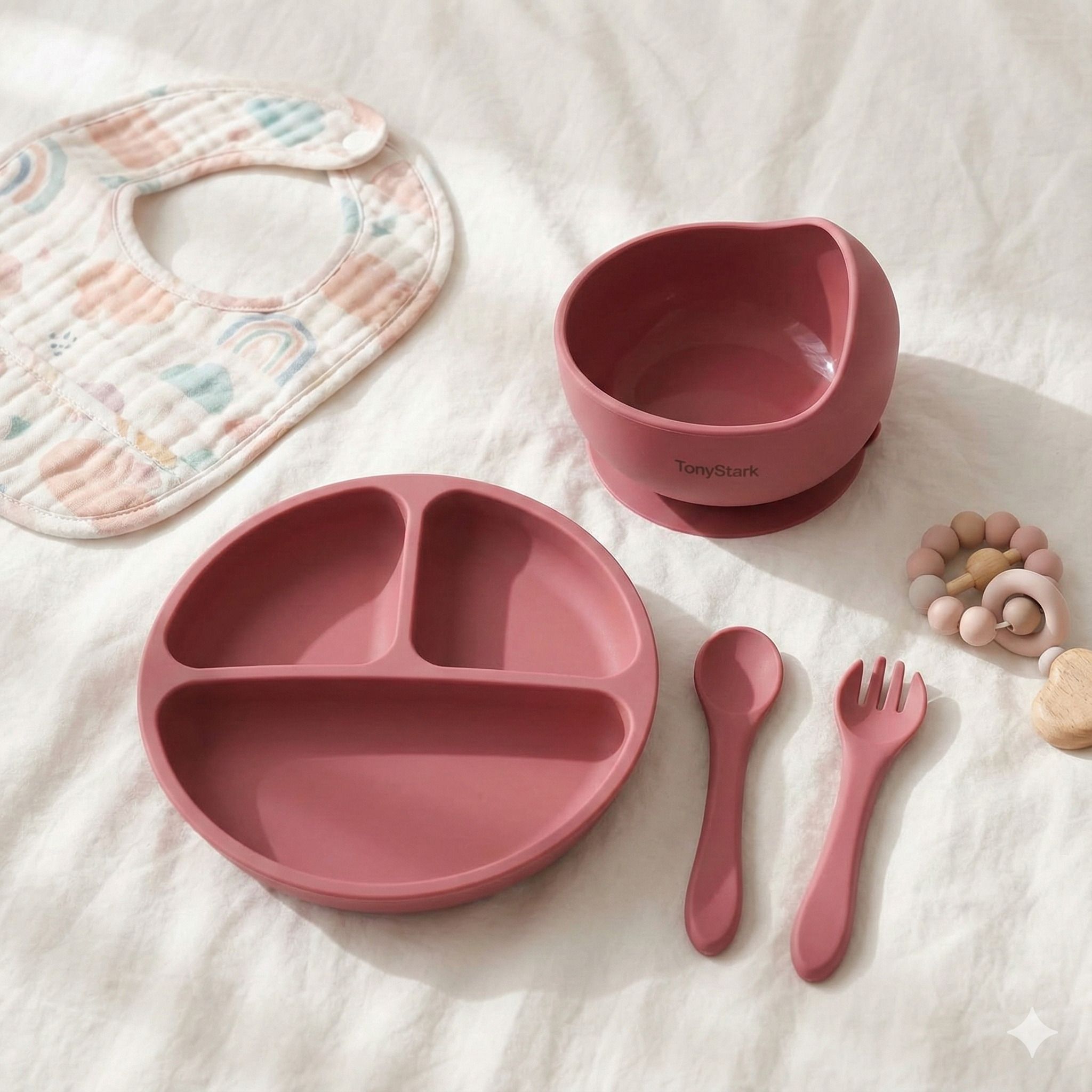 Silicone Baby Feeding Set (4 Pcs) - Silicone