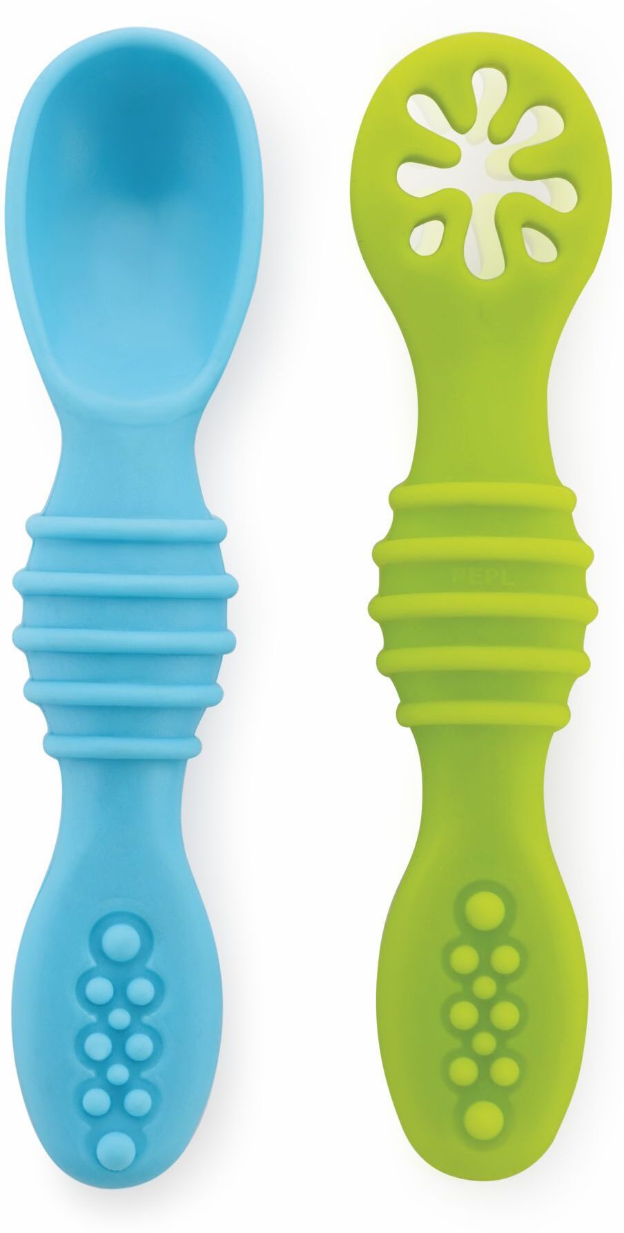 Smushy Silicone Baby Self Feeding Spoon Set. Toddler Weaning Spoon. 100%BPA FREE- 100% Food Grade Silicone