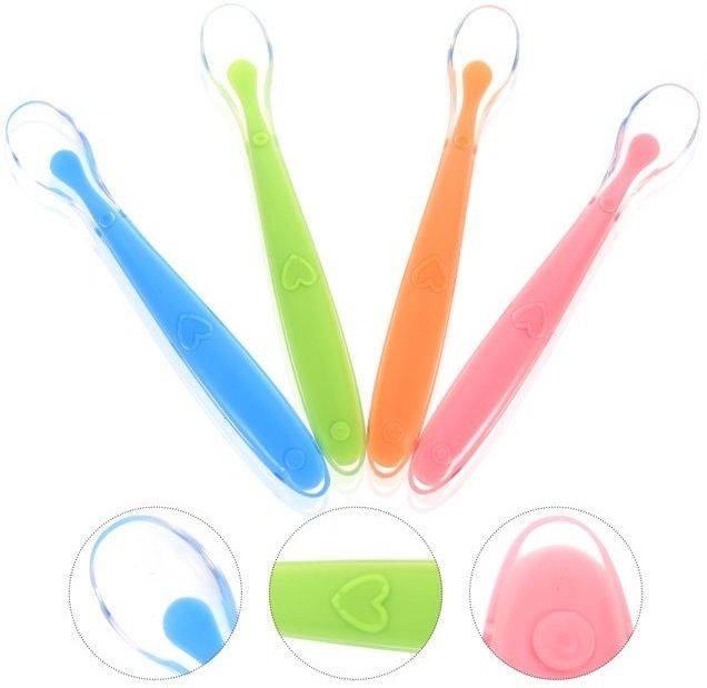 Baby Feeding Spoon Set of 4 with ultra supple 100% Silicone Tip- 100% Silicone Tip, BPA Free material with Food Grade Silicone tip-image-23