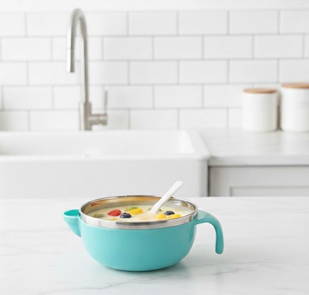 SMART BABY STEEL BOWL - STAINLESS STEEL, BPA FREE PLASTIC, POLYPROPYLENE PLASTIC