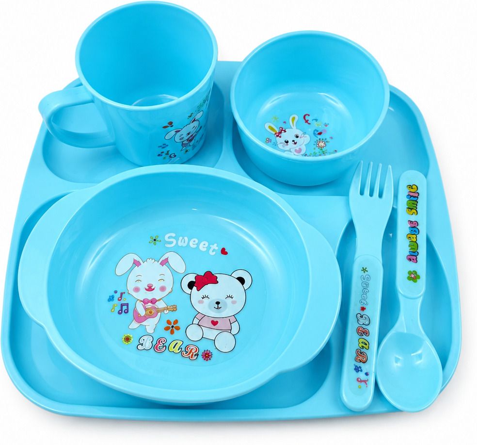 funbrella Kids Sweet Bear Dinner Set - Food Grade BPA-Free Plastic Material-picture-20