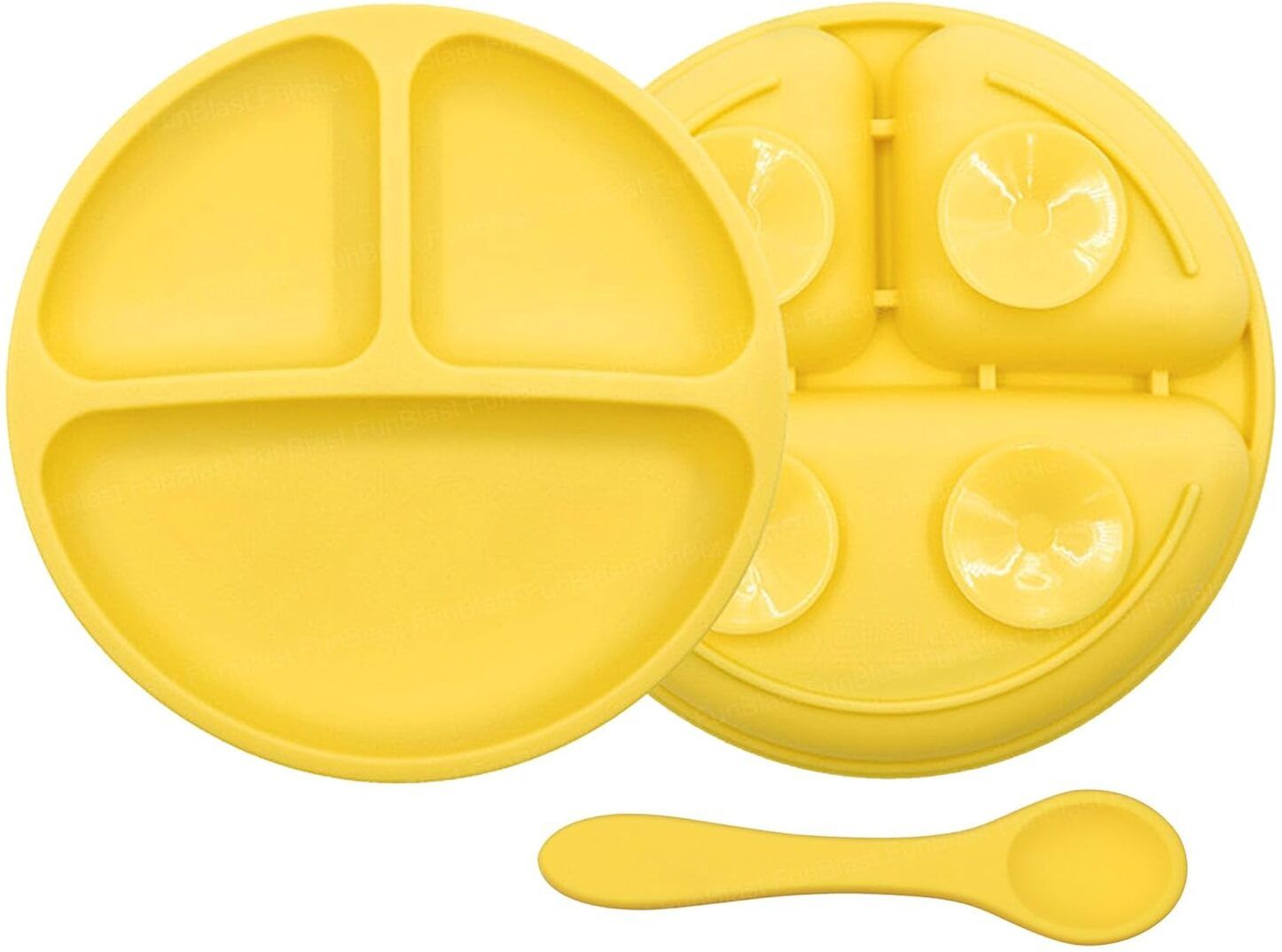 Baby Feeding Set, Silicone Suction Plates for Baby Microwave Safe Toddler Dishes - Silicone