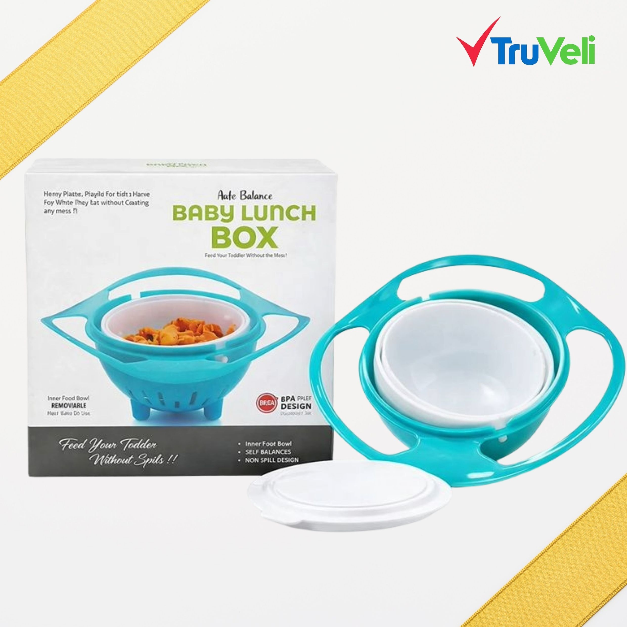 Baby Spill Proof Gyro Bowl | Rotating Anti Spill Snack Bowl - abs plastic