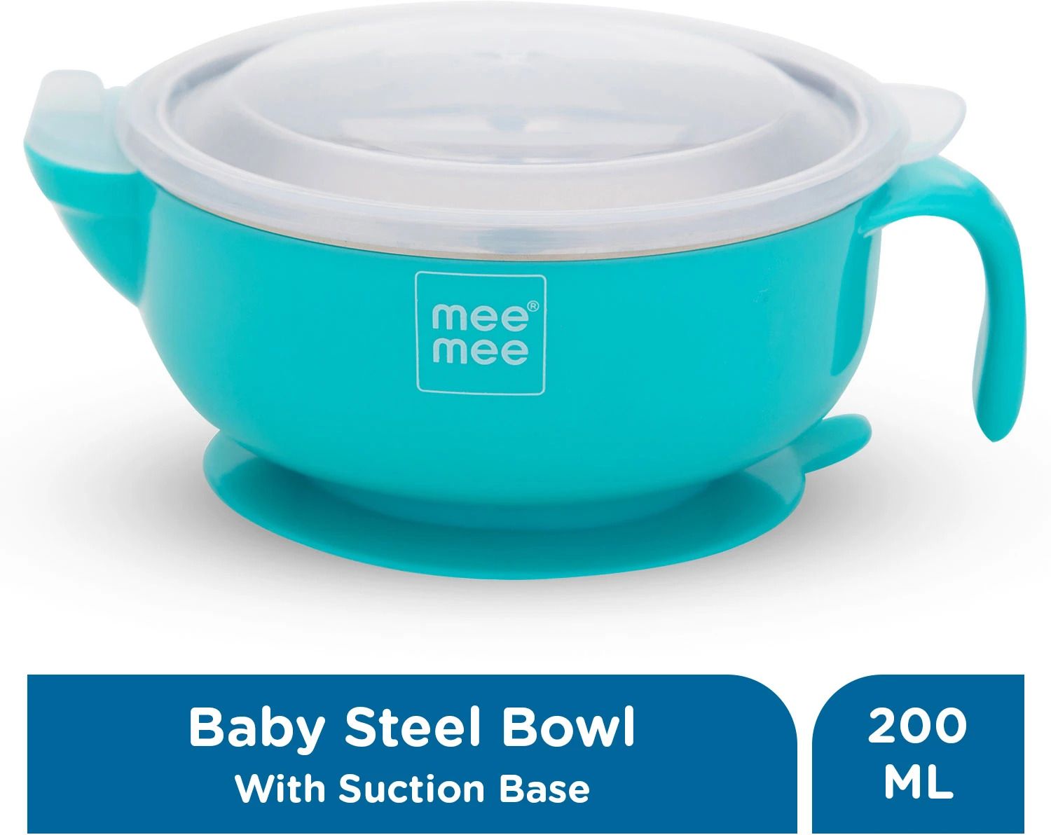 Stay Warm Baby Steel Bowl with Suction Base (Blue)- Steel