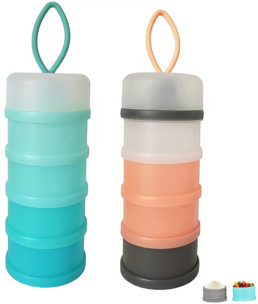 2 Pcs Baby Milk Powder Formula Dispenser,Snack Storage Container - plastic