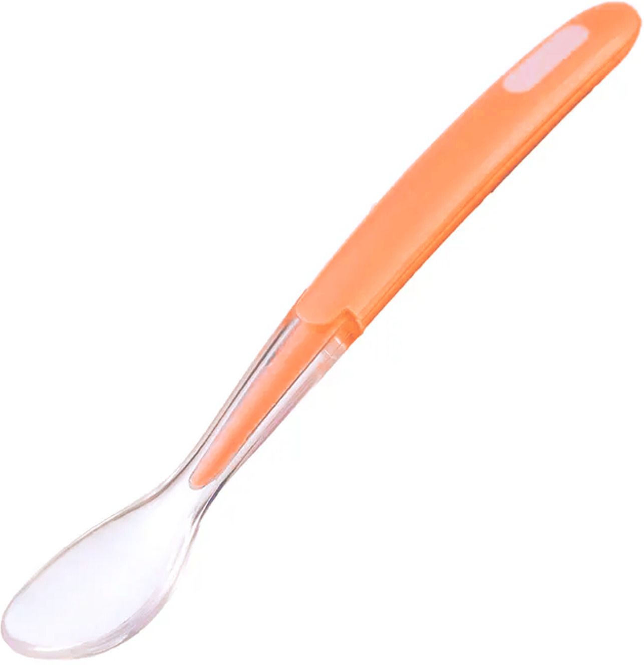 mopslik Soft Silicone Gel Tip Baby Infant Feeding First Stage Training Spoon (Orange)- Silicone-picture-0