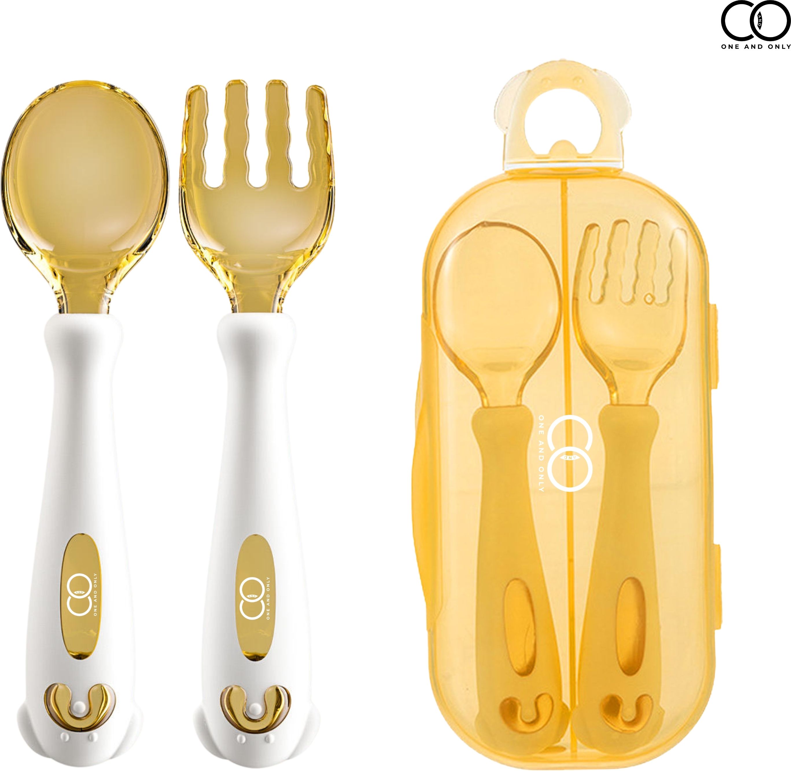 one and only Baby Bendable Spoon & Fork Set | Best Gift for Girls & Boys - 304 Stainless Steel, BPA-Free Silicone-picture-48