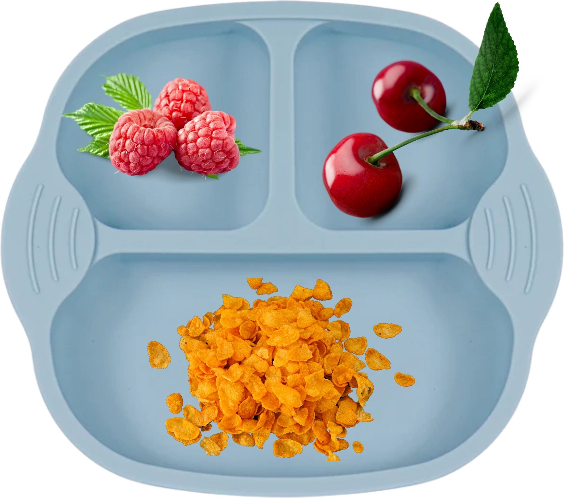 Self-Feeding Baby Dish With Suction Cups,Toddler Plates, Microwave | Oven Safe- Silicone