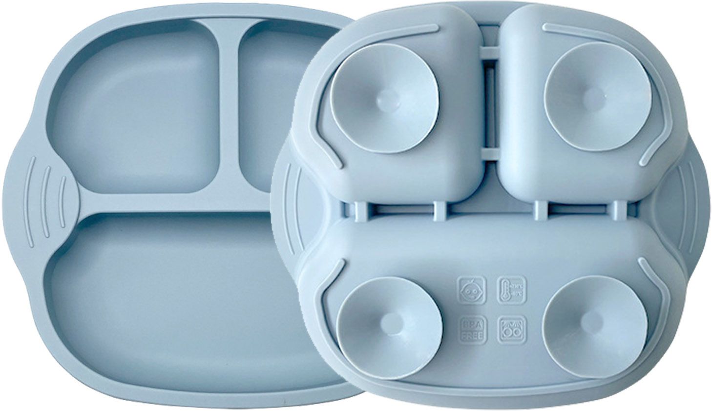 Baby Weaning plate with suction, Silicone Baby Feeding Plate BPA Free for Babies- Silicone-image-17