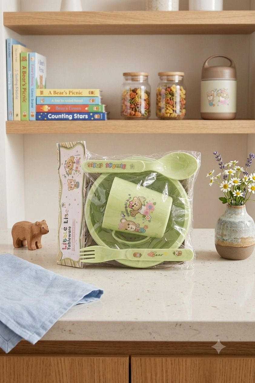 Kids Feeding Set with Cup, Plate, Spoon & Fork - plastic-image-48