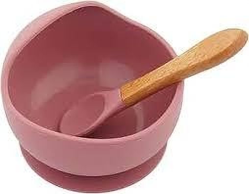 hevir Silicone Baby Feeding Bowl and Spoon Set, Suction Base and Wooden Spoon - SILICON-picture-34