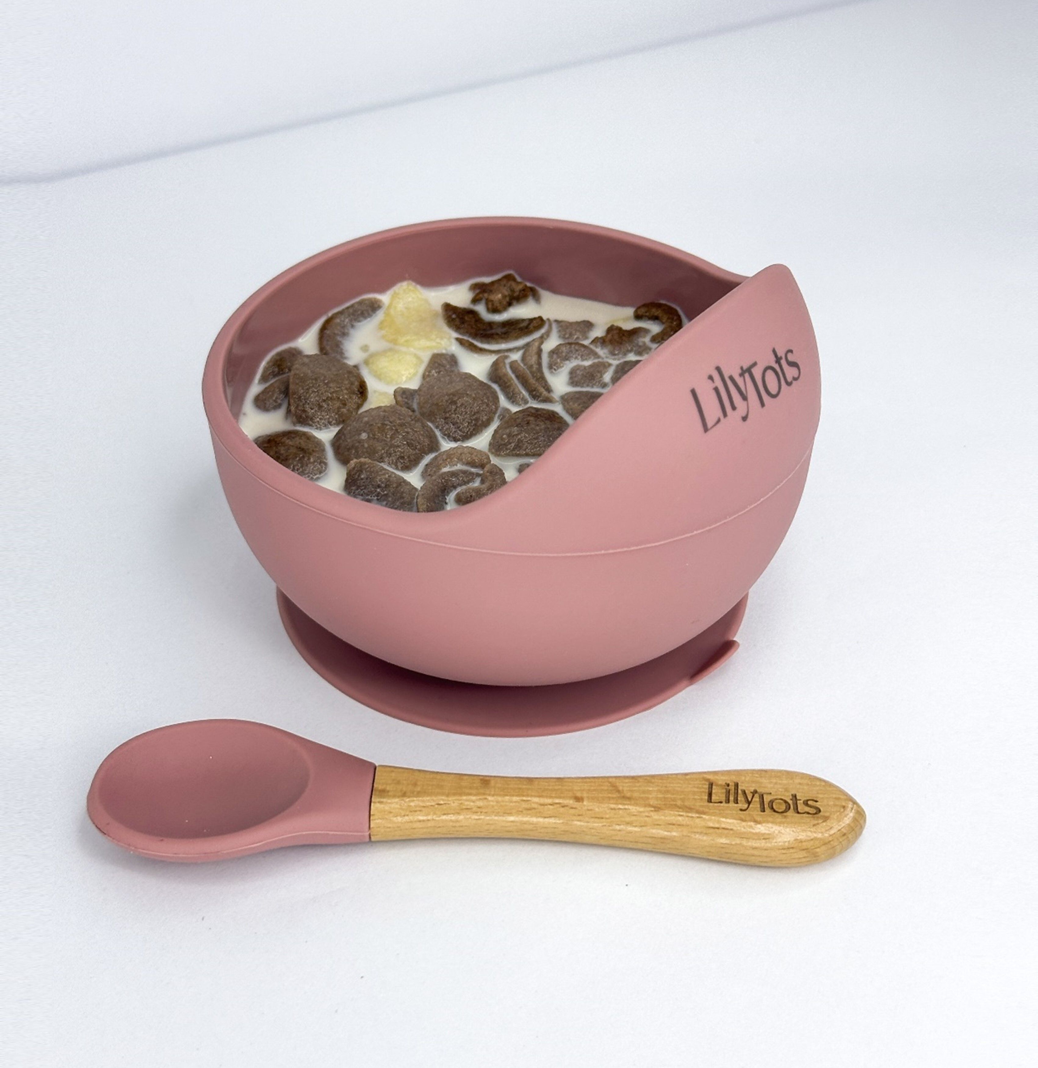 Silicone Feeding Bowl & Spoon Set for Baby | Non Slip Suction Base | Food Grade - Silicon Bowl with Soft Tip Wooden Handle Spoon, Soft on Gums, Suitable for 6+ Months-image-33
