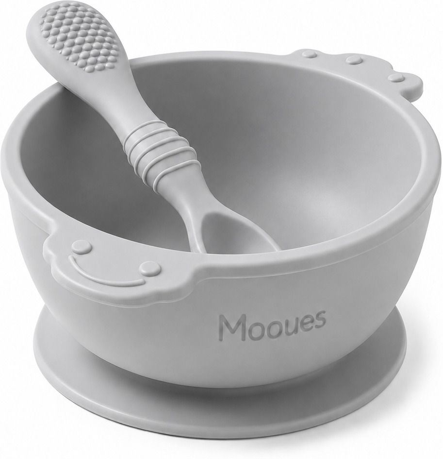 Smart Feeding Bowl Set for Babies with Suction Base, Textured Spoon - silicone-image-14