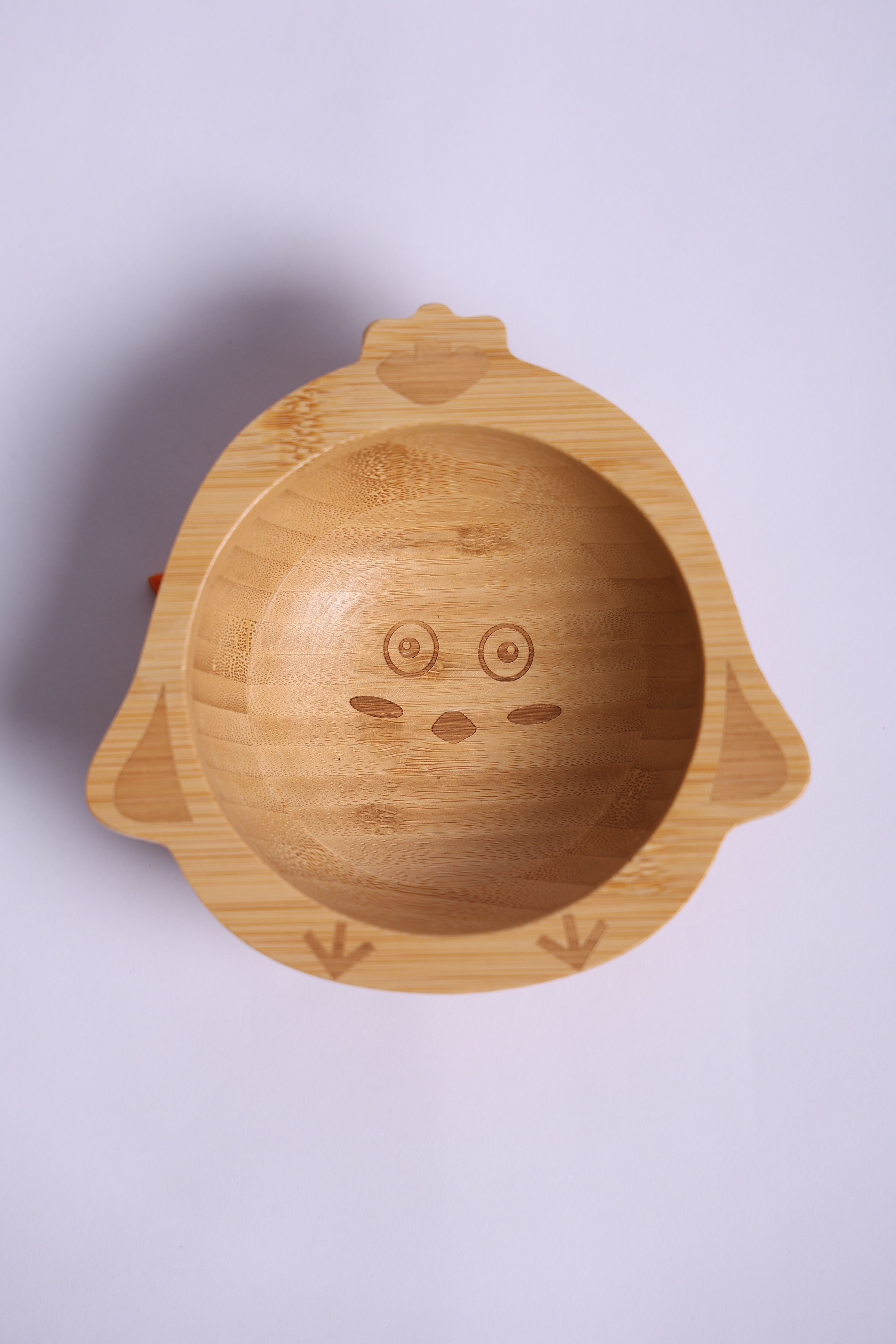Chick Shape Bamboo Toddler Bowl with Suction Base - Bamboo Wood, Food Grade Silicone-image-43