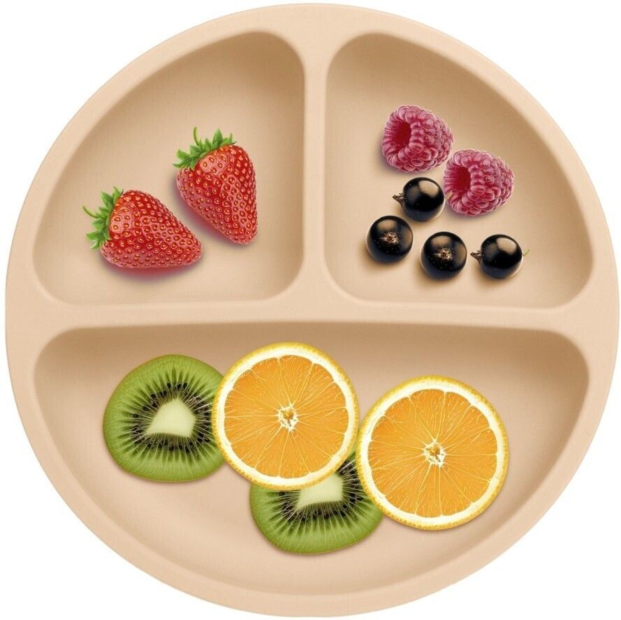 PEE_4P_CRM- Silicone Baby Feeding 4-Suction Plate