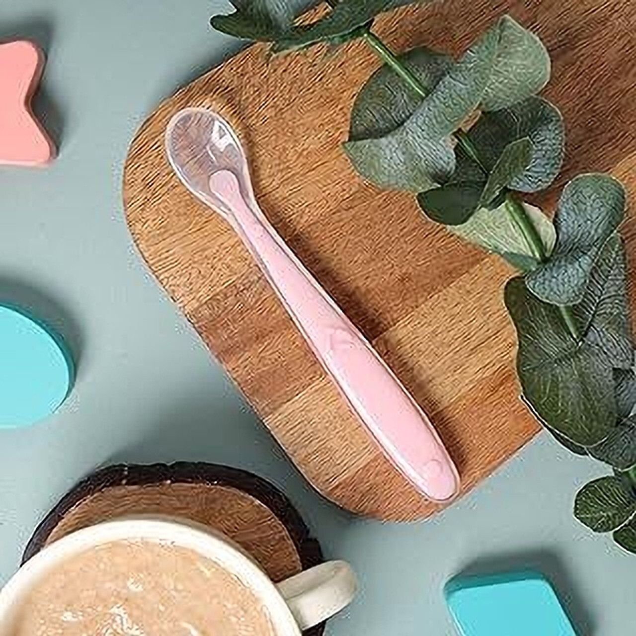 Silicone Baby Self Feeding Spoon 1 Pcs with Ultra Soft Tip 4 M+ - Silicone