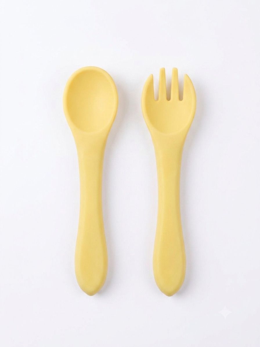 Baby Feeding Spoon & Fork – Self Feeding Set - Silicone-image-38