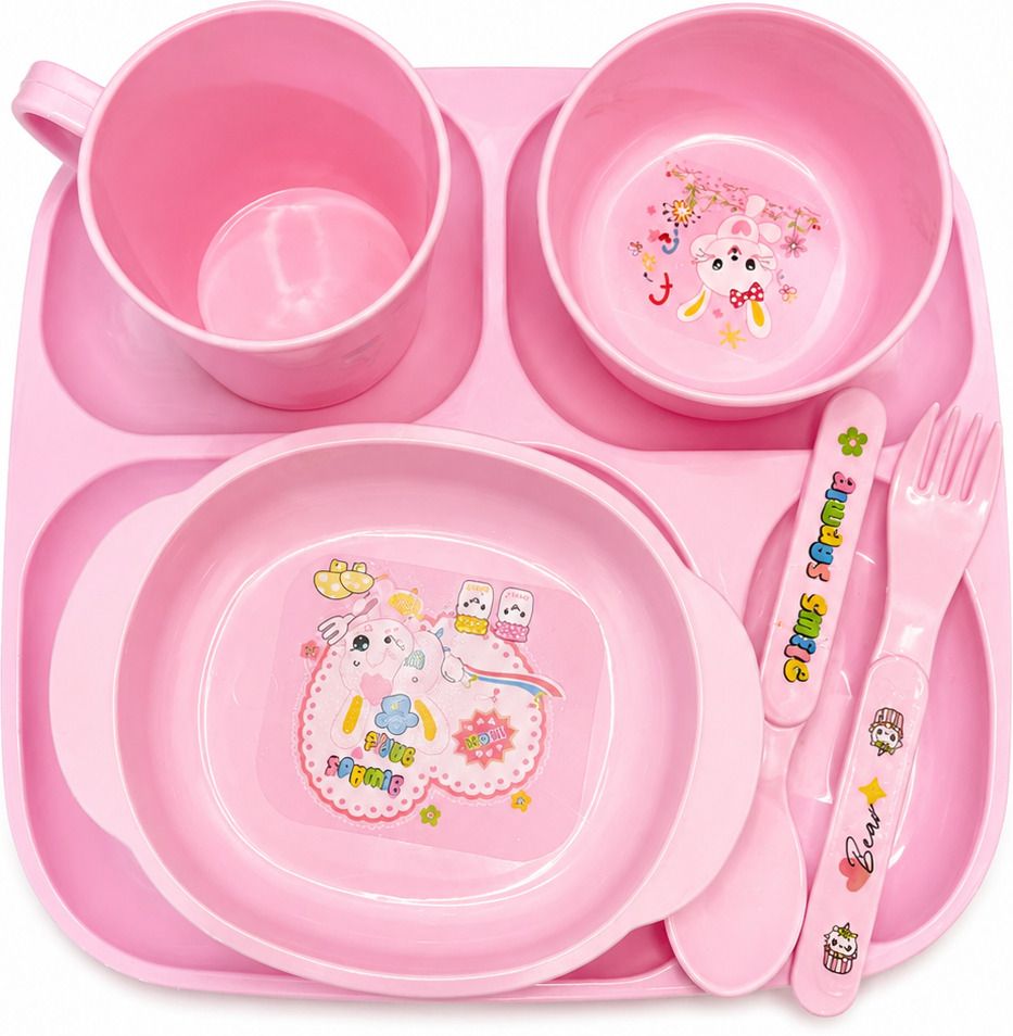 funbrella Bunny Kids Feeding Tray Set - BPA-Free Plastic-picture-16
