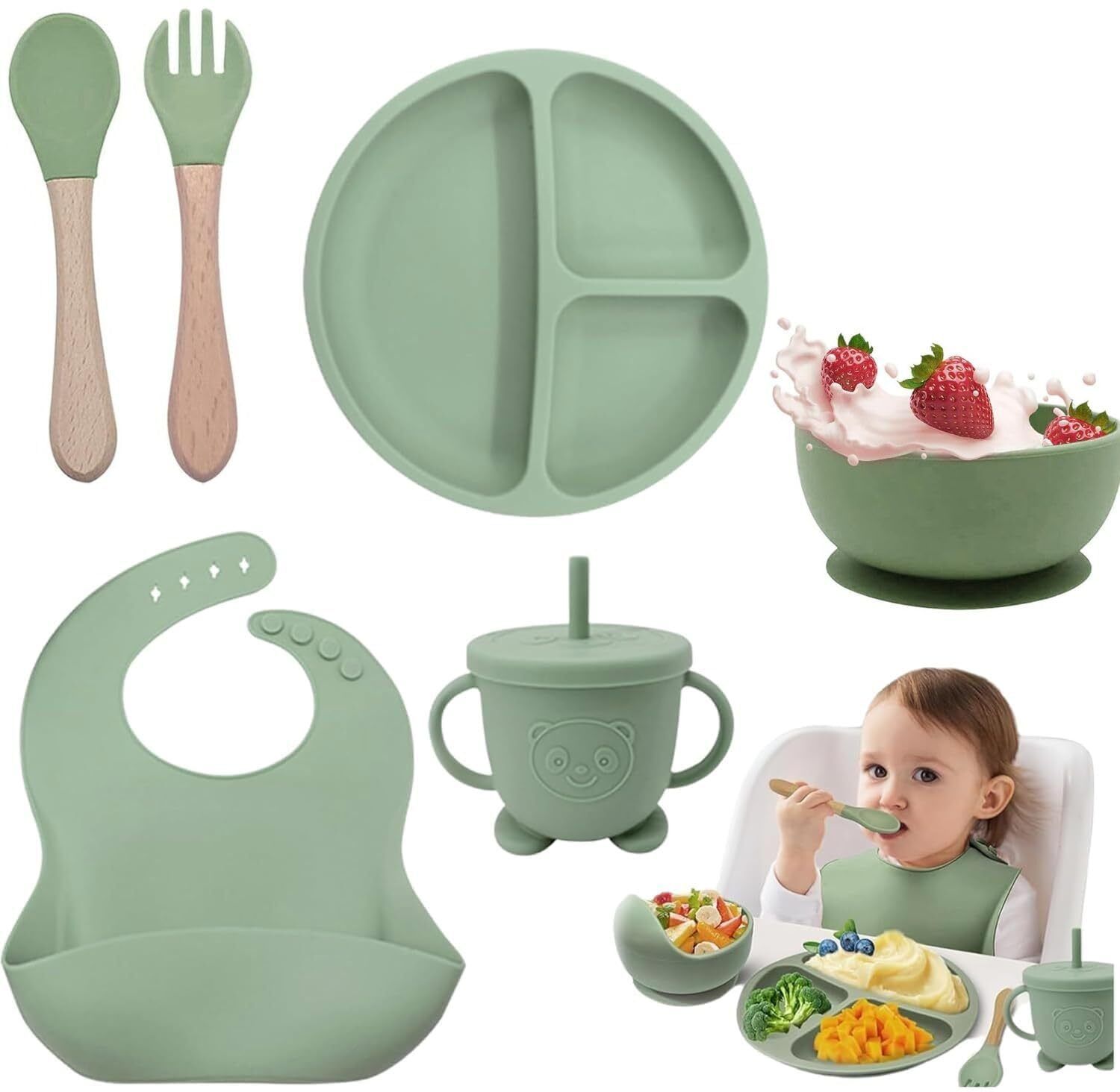 shopbridge 6PCS Silicone Baby Feeding Set - silicone-picture-39