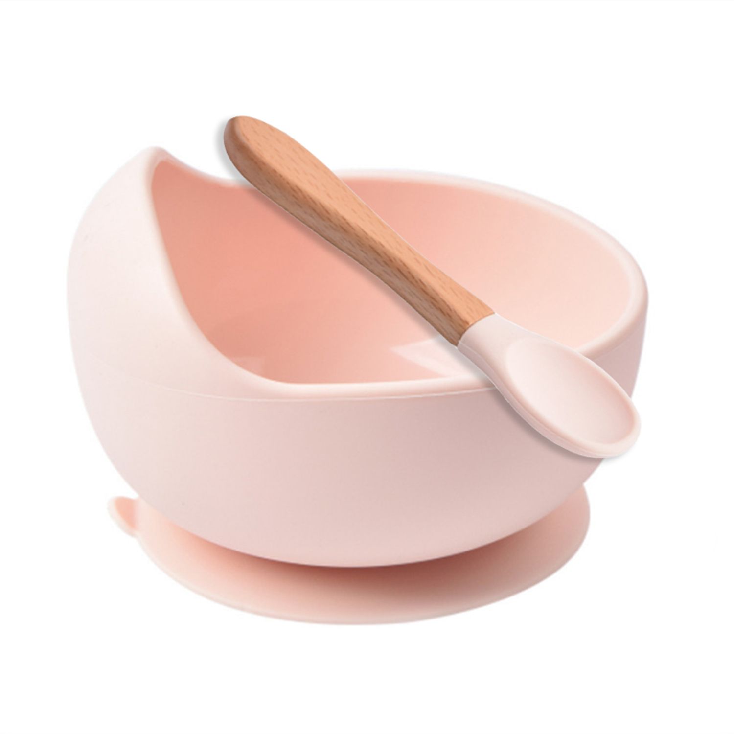 hexoniq Food Grade Silicone Suction Baby Feeding Bowl, Cup & Wooden Spoon Weaning Set- Silicone-picture-10