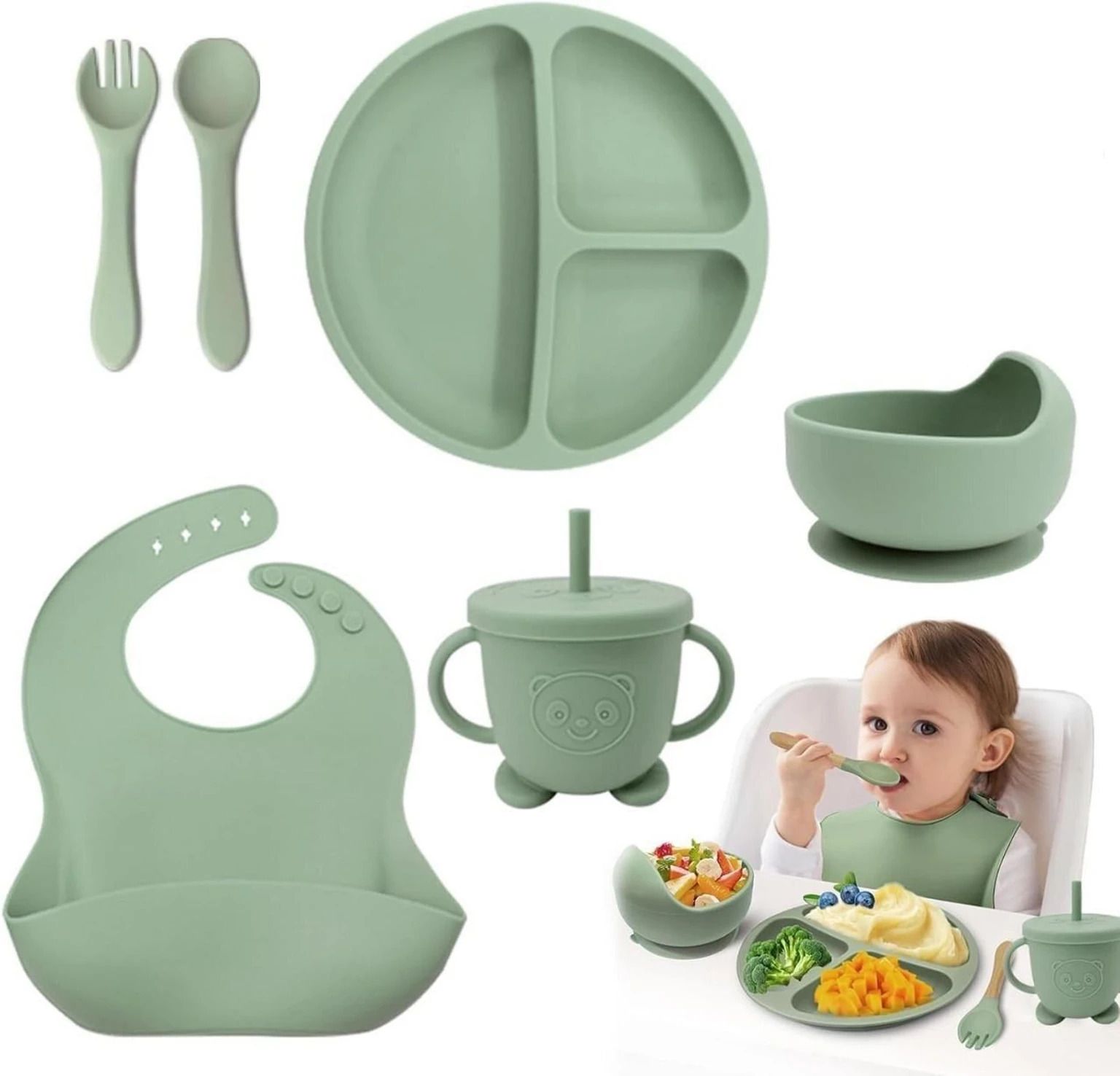 BPA Free Silicone Baby Feeding Set - Silicone - Silicon, Safe Silicon-image-2