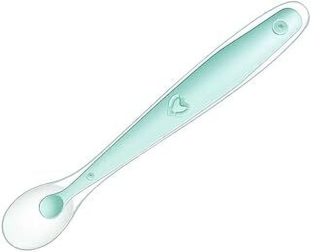 Silicone Baby Self Feeding Spoon with Ultra Soft Tip 4 M+- Silicone, Stainless Steel-image-4
