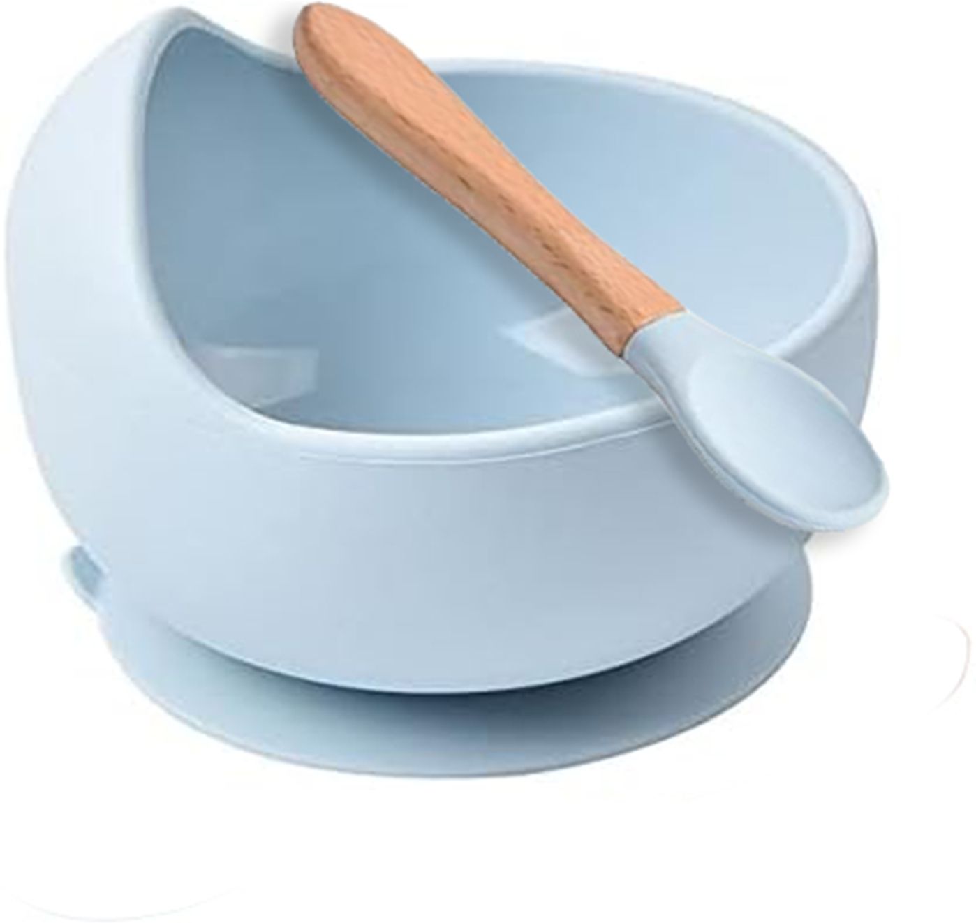 hexoniq Food Grade Silicone Suction Baby Feeding Bowl, Cup & Wooden Spoon Weaning Set- Silicone-picture-12