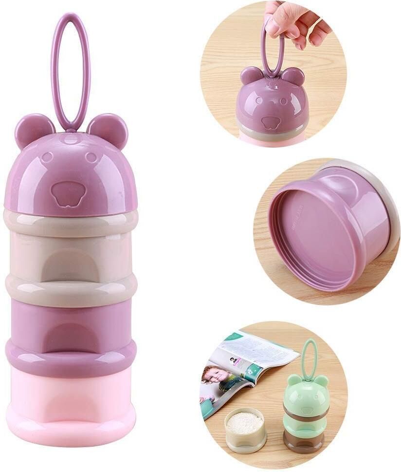 3 Layer Cute Bear Portable Baby Food Milk Powder Storage Box Bottle Container - PLASTIC-image-20