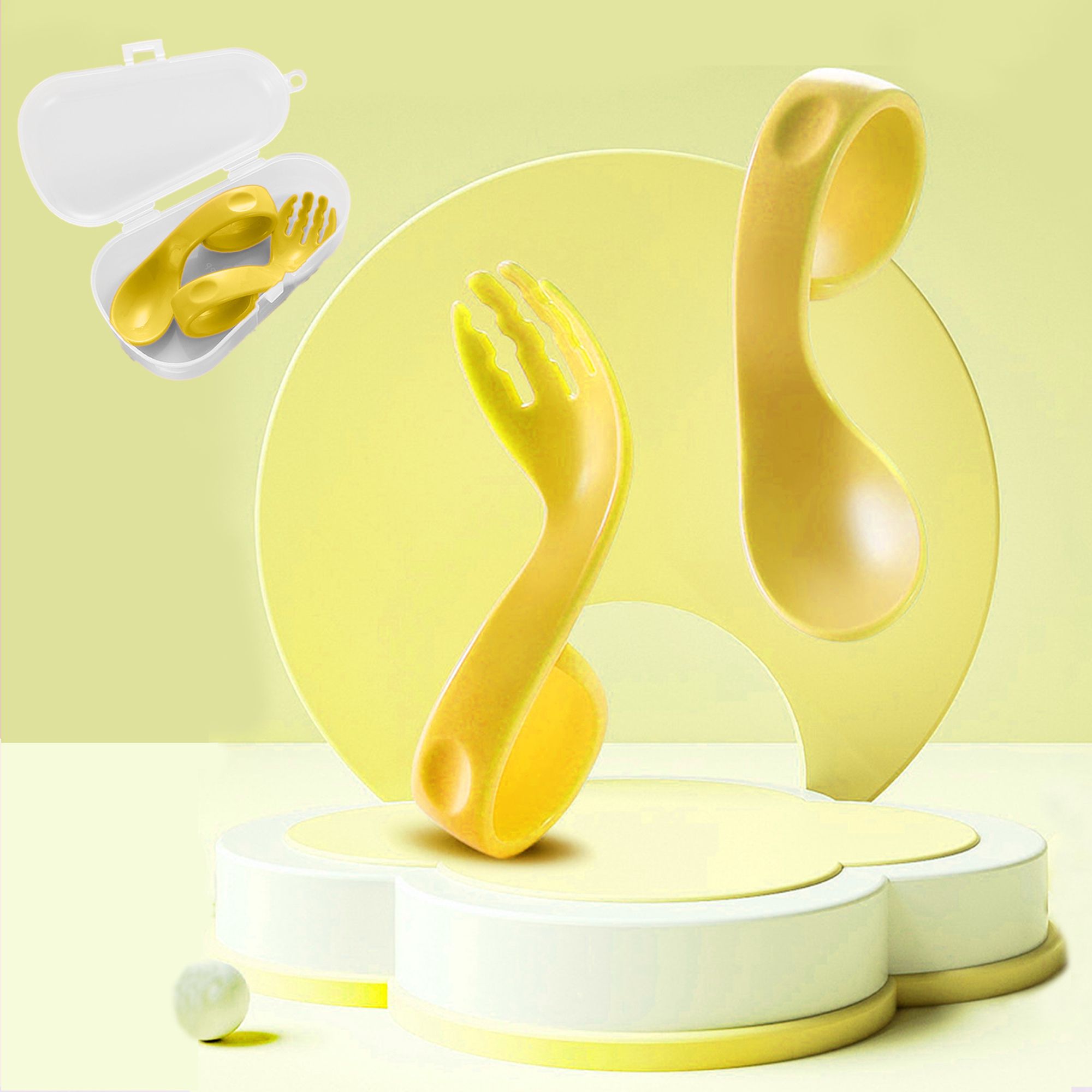 Learn to Eat Baby Self Feeding Set, Spoon and Fork along with Storage Box- Silicone-image-20