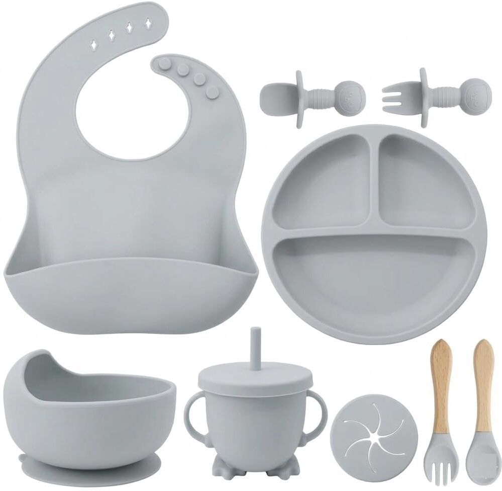 9PCS SILICONE BABY FEEDING SET - Silicone-image-14