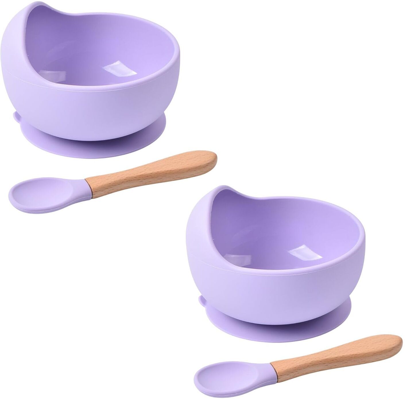 vedanjal Silicone Suction Bowl with Wooden Spoon Set for Baby - silicone-picture-10