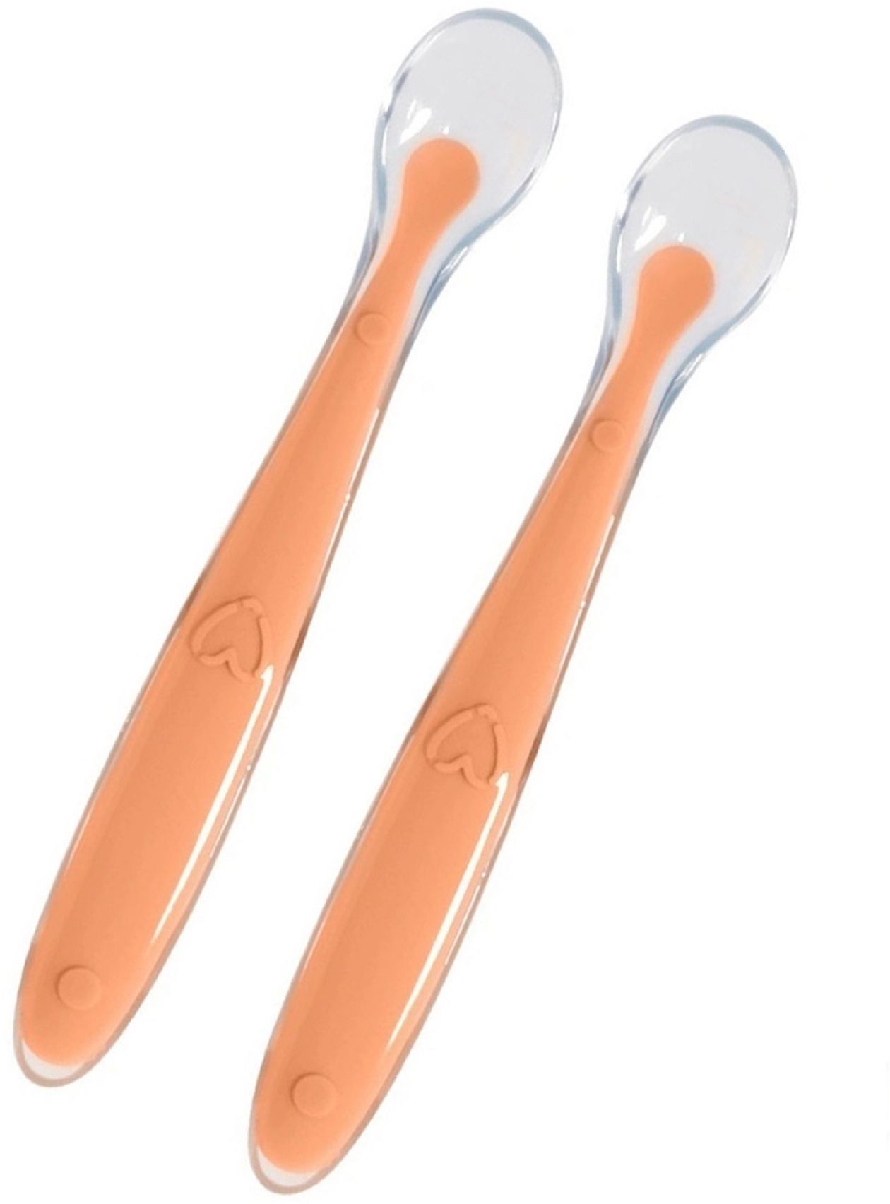 Soft Silicone Gel Tip Baby Infant Feeding Training Spoon Pack of 2 (Orange)- Plastic, Silicone-image-49