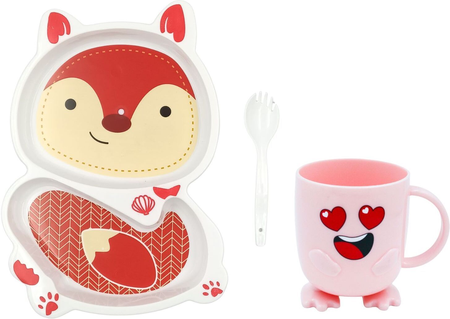 Kids Feeding Plate with Penguin Mug & Fork Set - Plastic-image-34