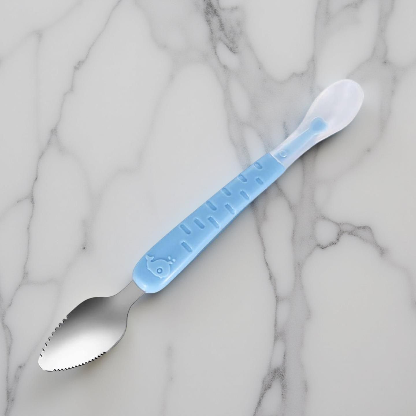 bachpan Silicone Baby Feeding Spoon with Fruit Scraper | BPA Free - High Grade steel, Silicone-picture-26
