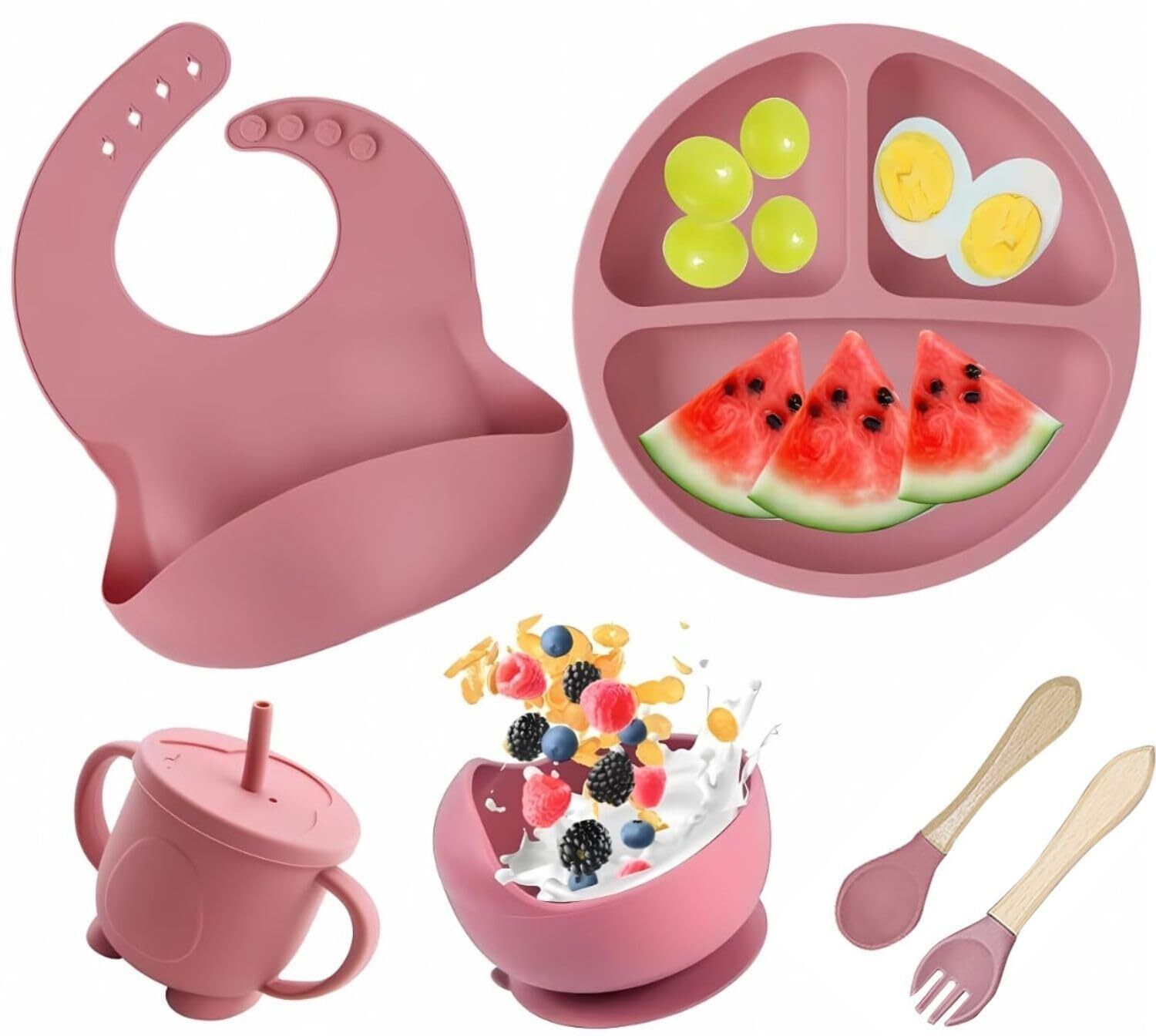 orvenix Baby Feeding Kit – 6PCS Silicone Dishware, BPA-Free, Non-Toxic, Easy to Clean - sillicon-picture-19
