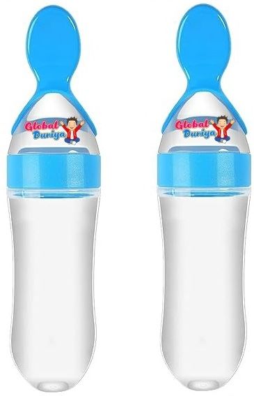 global duniya Silicone Squeeze Baby Feeder Bottles Easy Feeding with Spoon Tip Design - silicon-picture-41