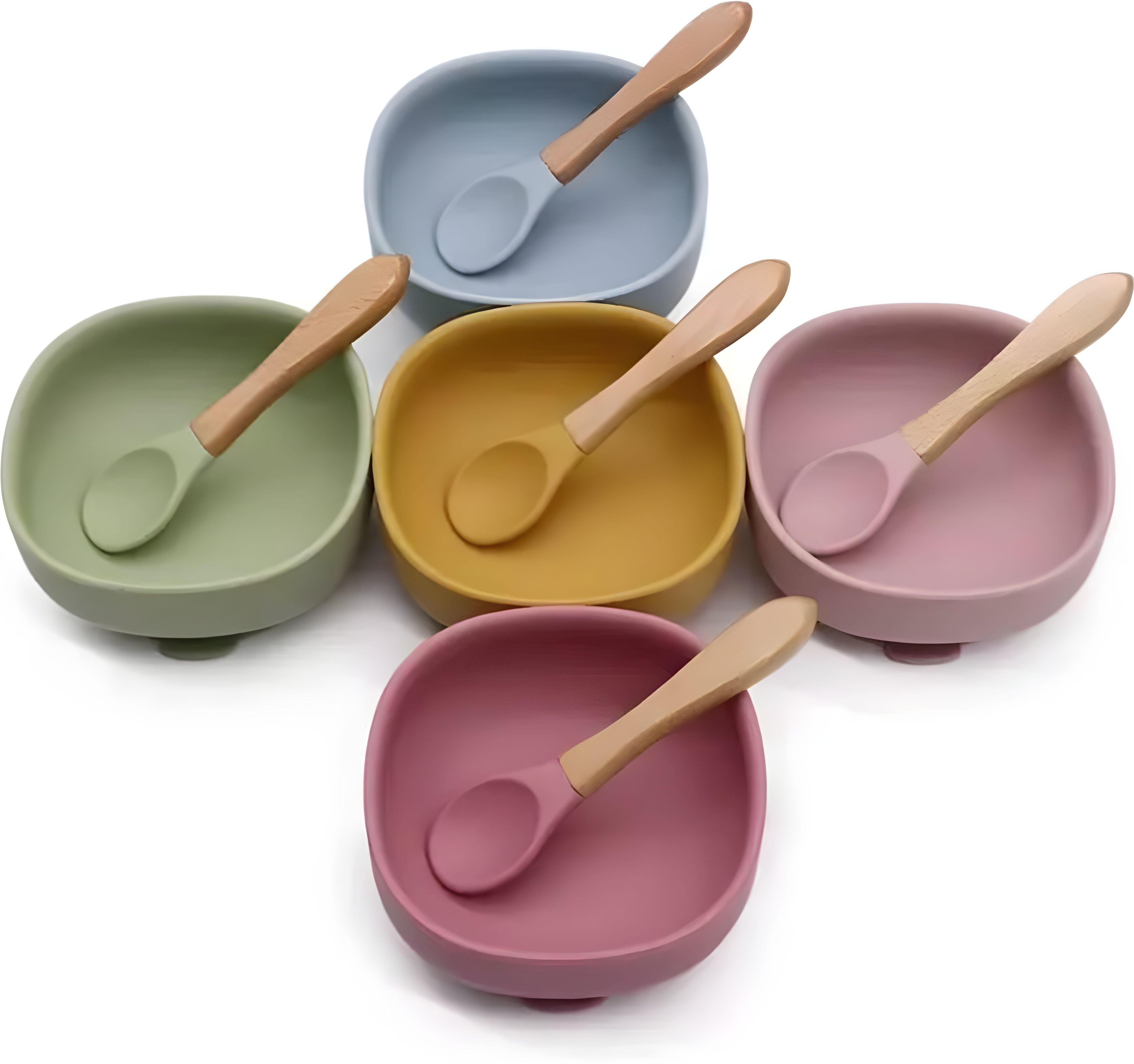nowfly Baby Silicone Suction Bowl with Spoon | Anti-Slip | BPA-Free | Self-Feeding Bowl - Food Grade Silicone-picture-23