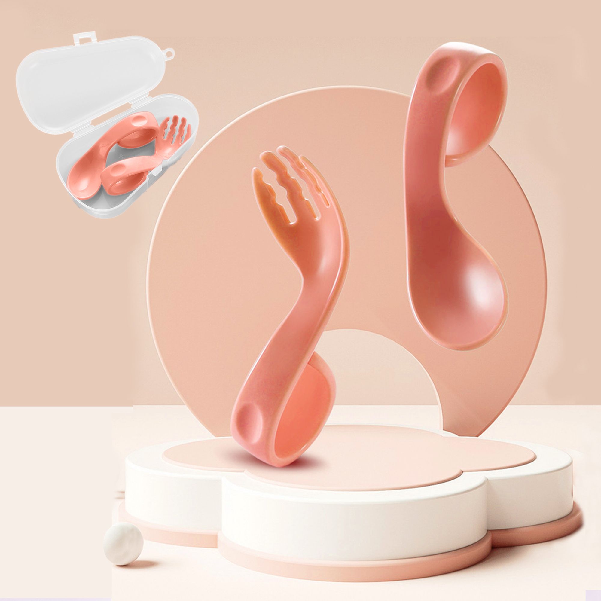 Learn to Eat Baby Self Feeding Set, Spoon and Fork along with Storage Box - Silicone-image-22
