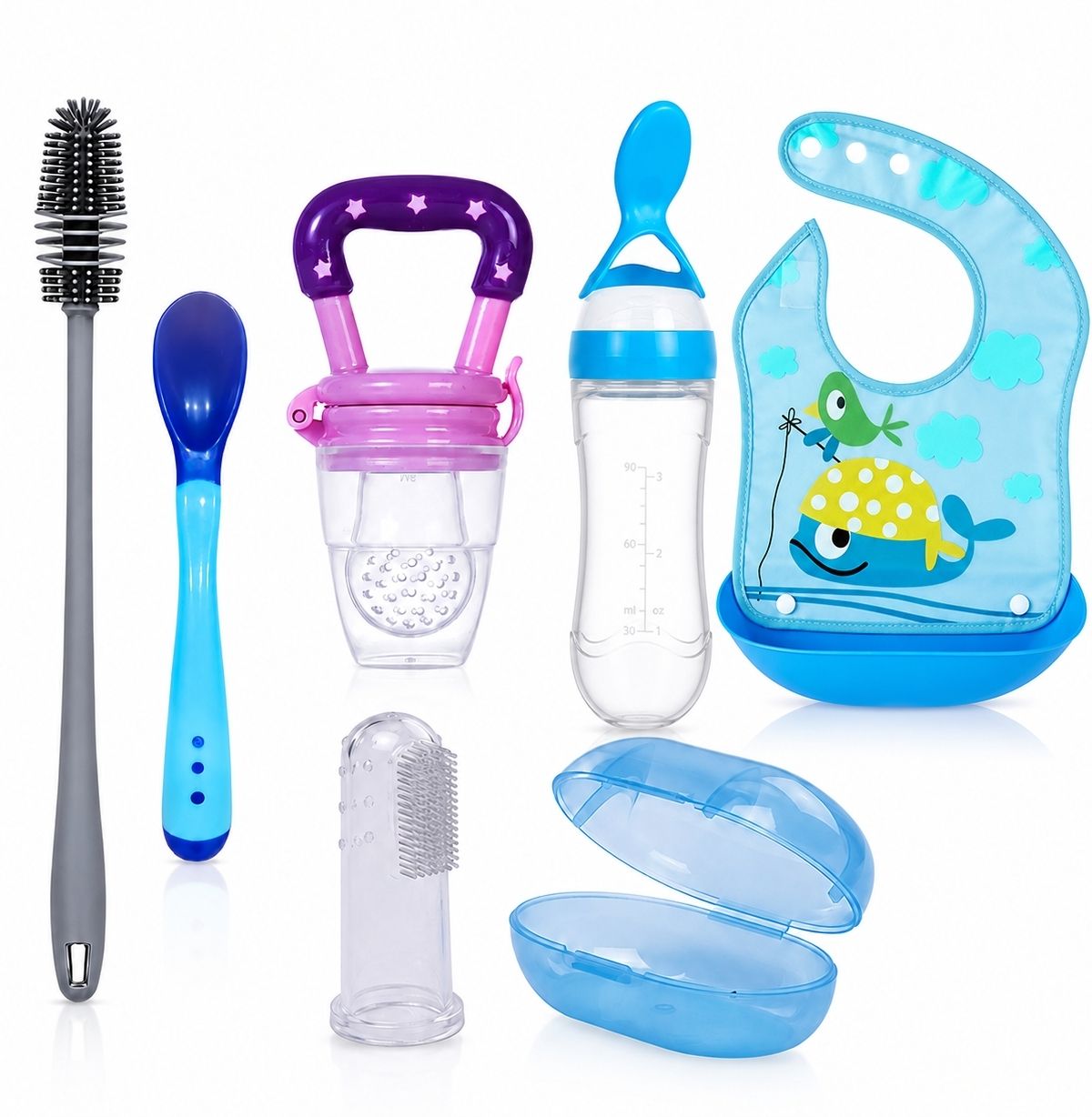 saforiaa 6 in 1 Baby Feeding Combo Kit - Food Grade Silicone, Polypropylene (PP)-picture-38