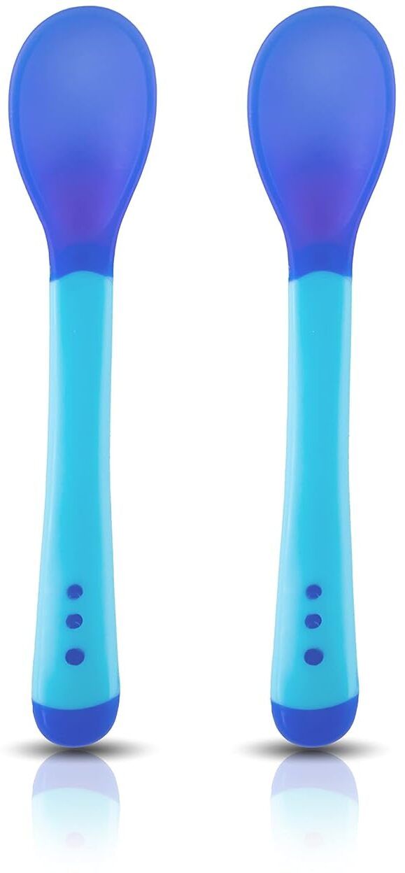 Heat Sensitive Baby Feeding Spoon|Food Grade|Color changing Soft Tip|Pack of 2- Silicone-image-3