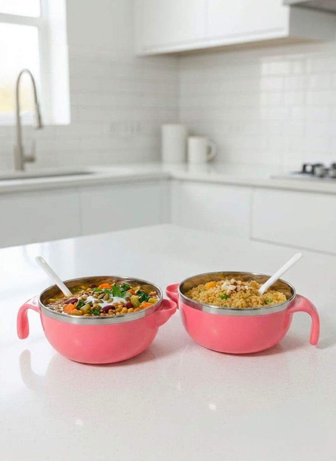 aardev enterprises Smart Baby steel bowl with spoon - Plastic with Stainless Steel inner bowl, Polypropylene-picture-31