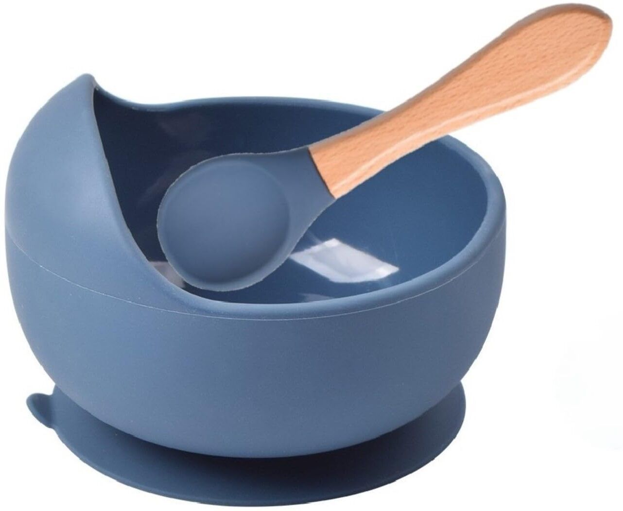 dansr Food Grade Silicone Suction Cup Bowl & Wooden Spoon- SILICONE-picture-21