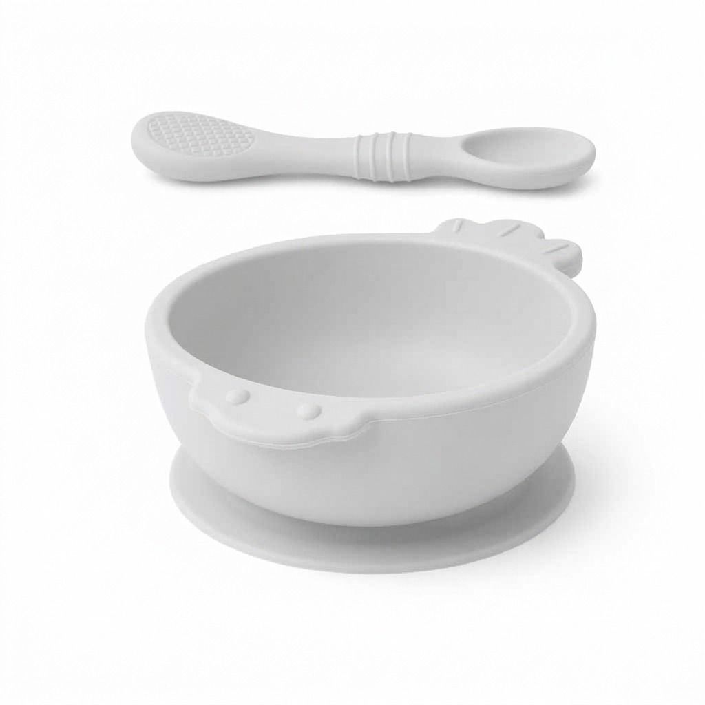 Baby Feeding Bowl with Spoon Set - BPA Free Silicone-image-26