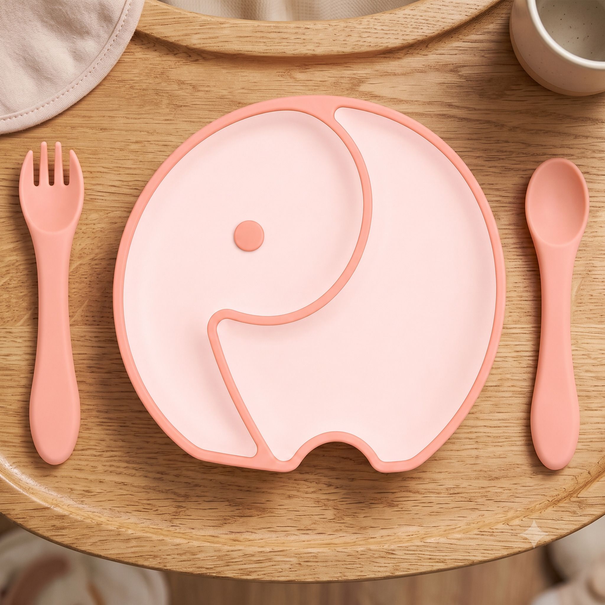 Baby Feeding Plate Set with Spoon and Fork for Toddlers - Silicone-image-16