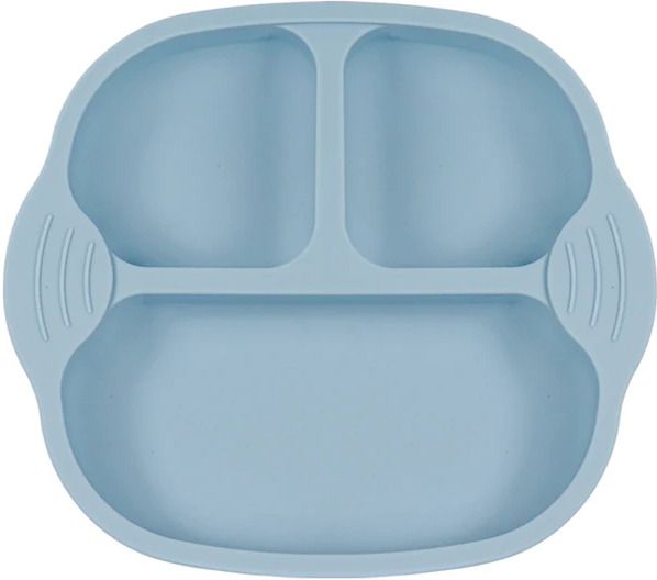 Self-Feeding Baby Dish With Suction Cups,Toddler Plates, Microwave & Oven Safe - Silicone