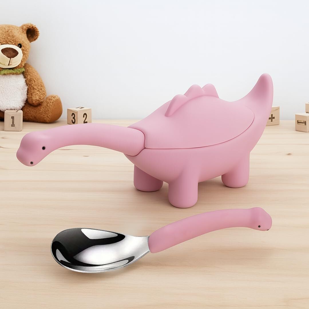 one and only Fun Dino Spoon for Toddlers | BPA-Free, Self-Feeding Toy | Perfect Gift - 304 stainless steel, BPA-free silicone-picture-13