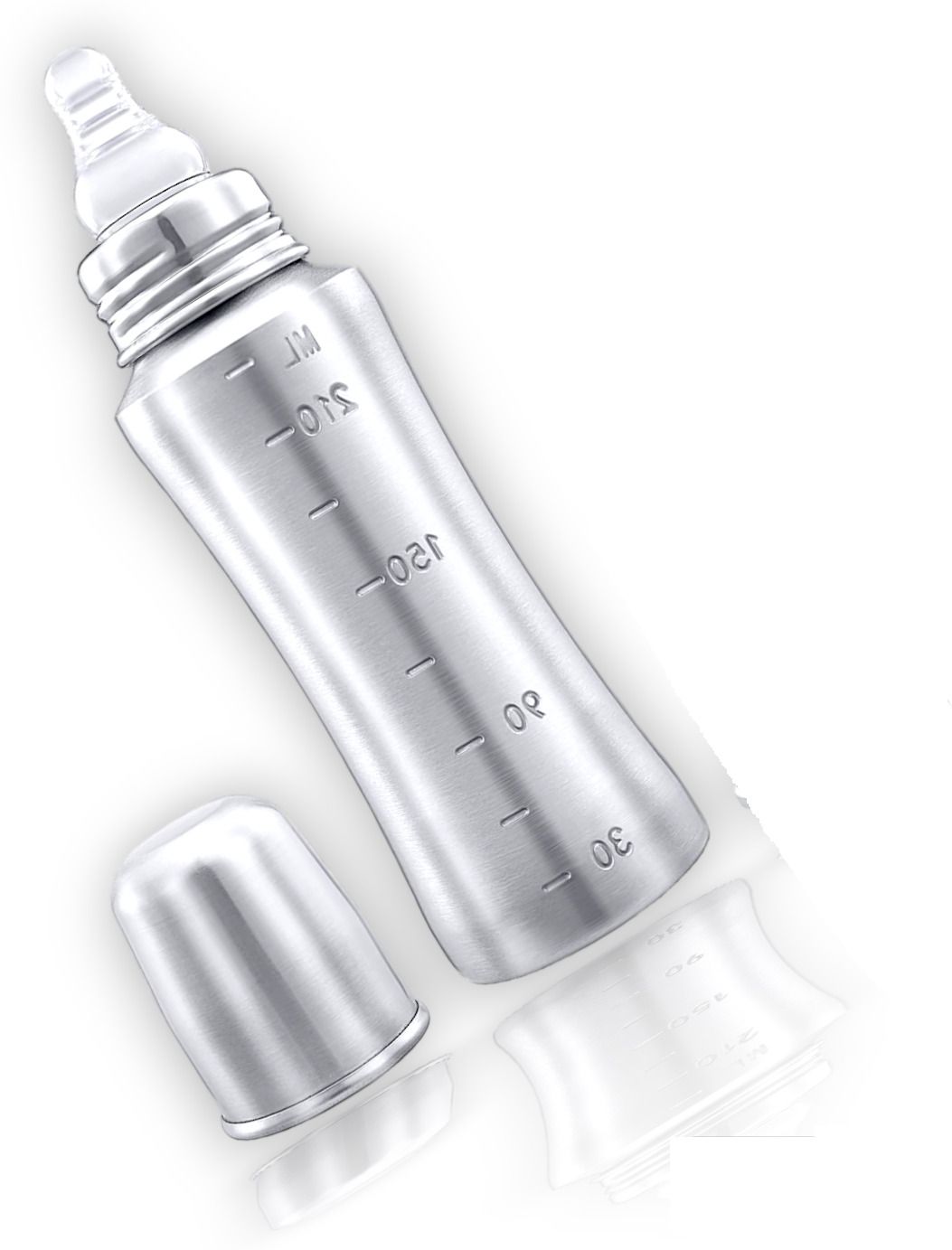 Regular Stainless Steel Baby Feeding Bottle (ML Marking) 240ml- Stainless Steel